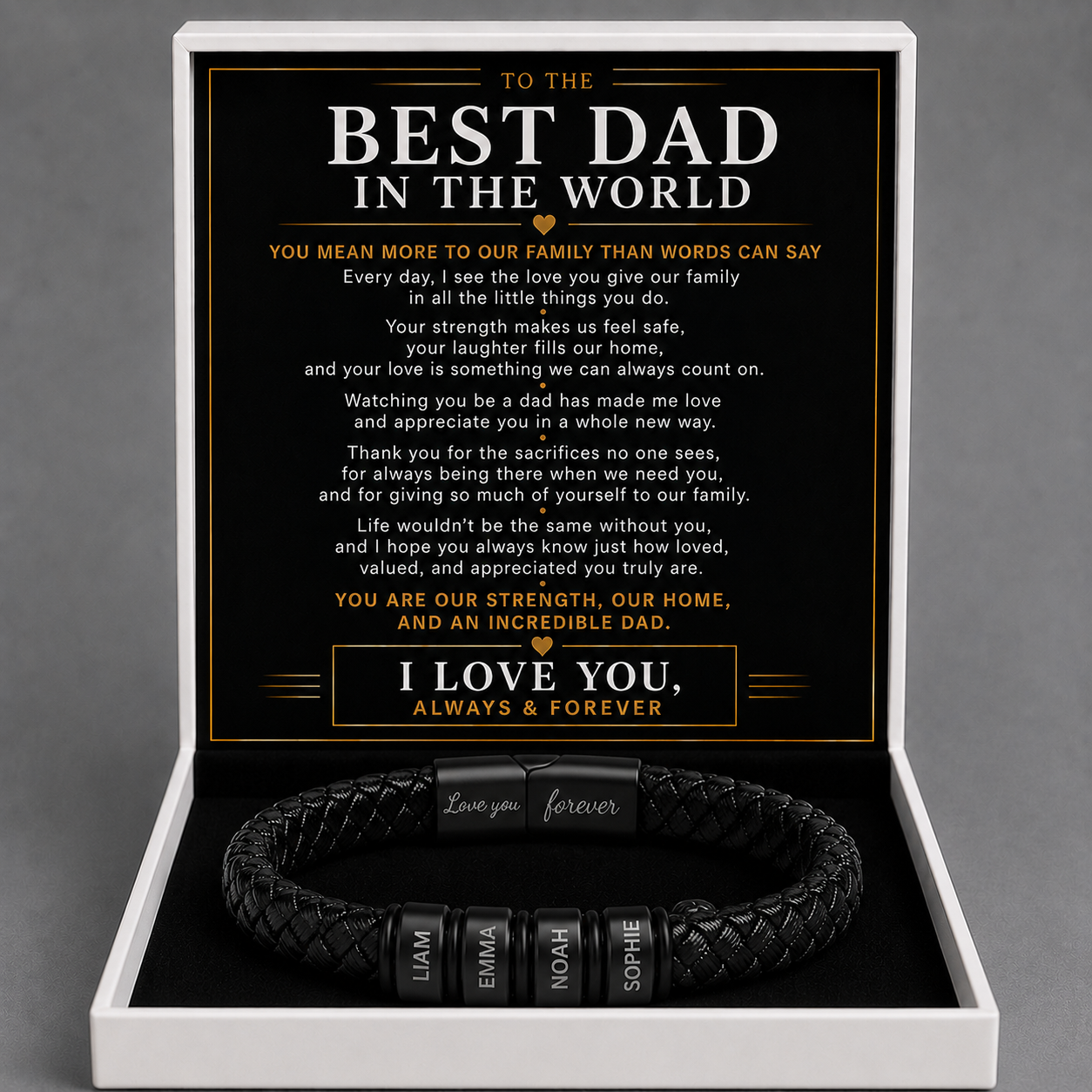 Family Circle Personalised Bracelet – To the Best Dad in the World