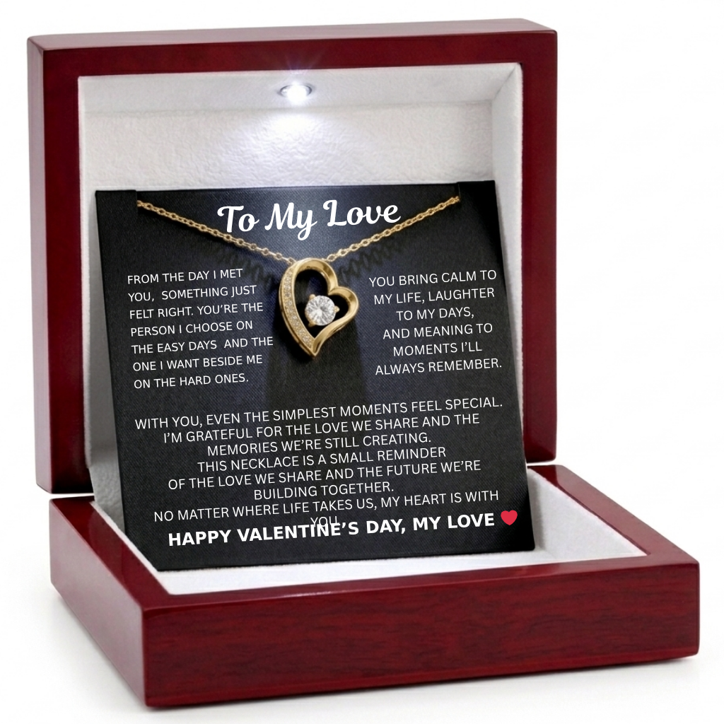 Dear Fiancée - Happy Valentine’s Day Bound by Love Necklace - Love That Never Unties
