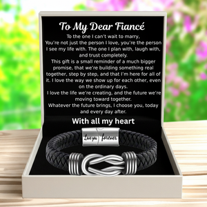 Happy Valentines Day Dear Fiancé Bound by Strength Bracelet - My Rock, My Forever
