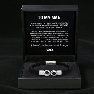 To My Man – Forever & Always Infinity Bracelet with Engraving