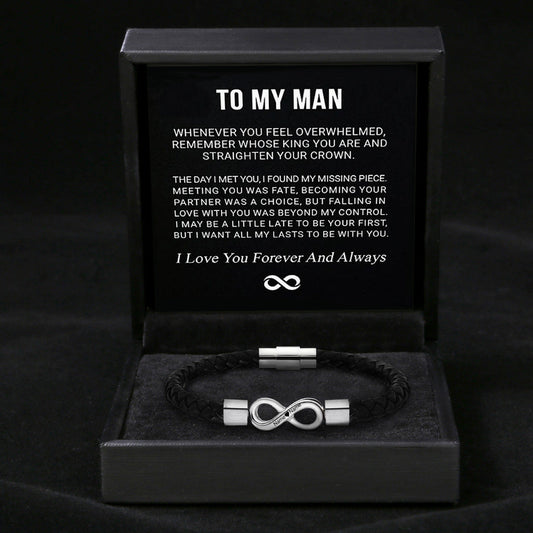 To My Man – Forever & Always Infinity Bracelet with Engraving
