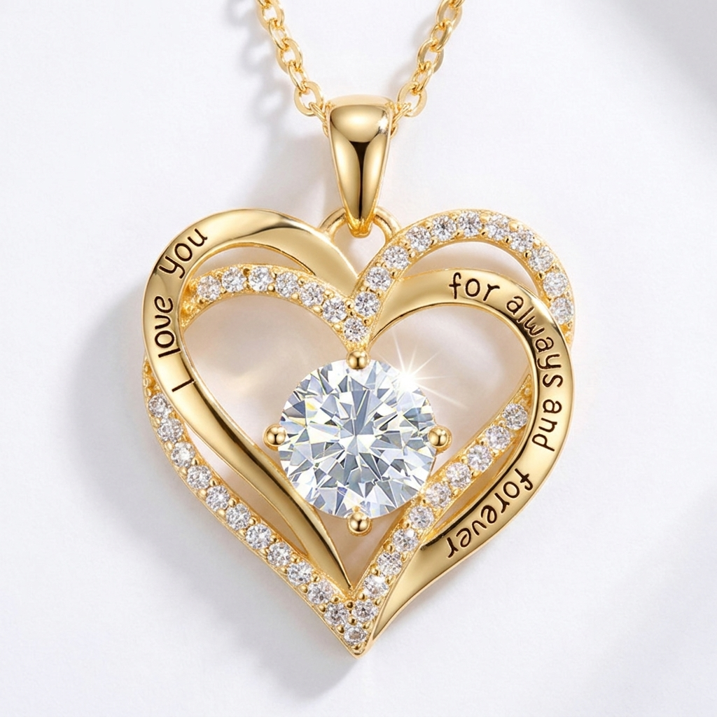 To My Wife - Forever & Always Heart Necklace