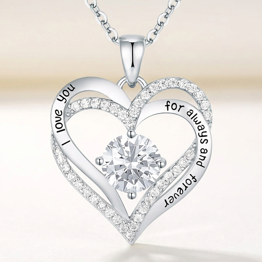 To My Wife - Forever & Always Heart Necklace