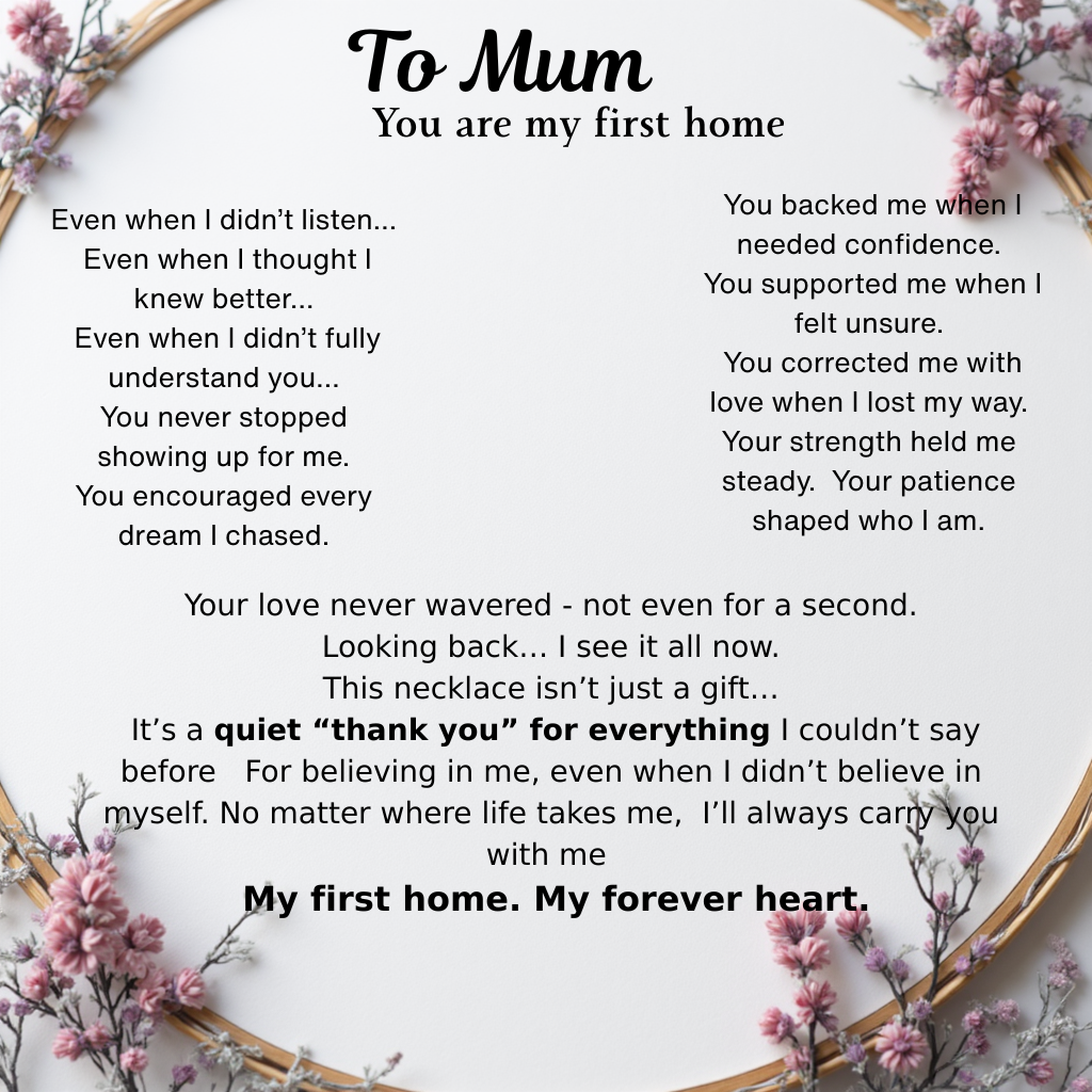 Forever Mum Necklace - My First Home, My Endless Blessing