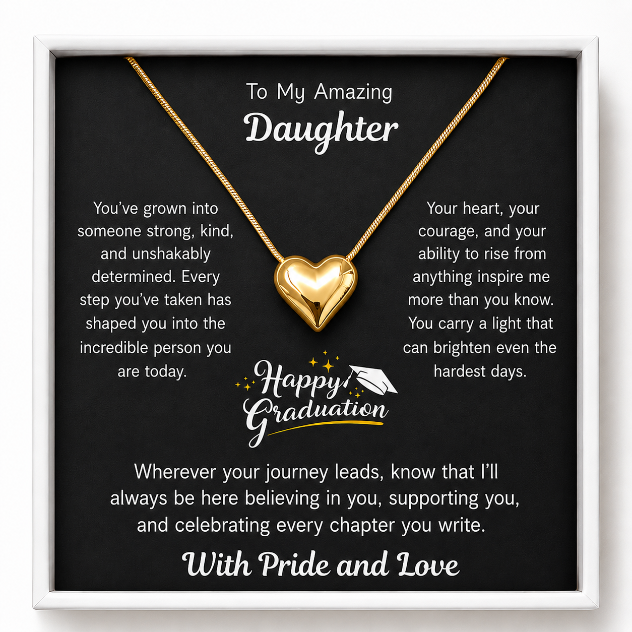 Happy Graduation Dear Daughter Close to My Heart Necklace - Shine On