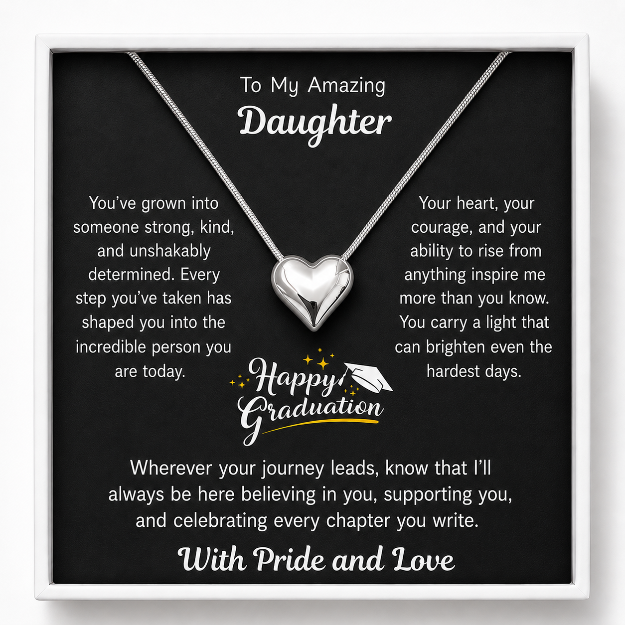 Happy Graduation Dear Daughter Close to My Heart Necklace - Shine On
