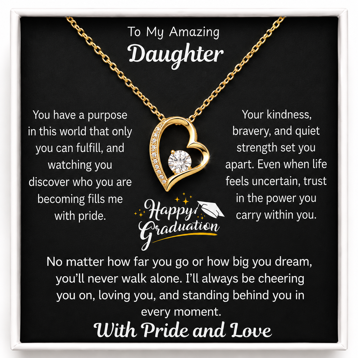 Happy Graduation Dear Daughter Bound by Love Necklace - We are Proud of you