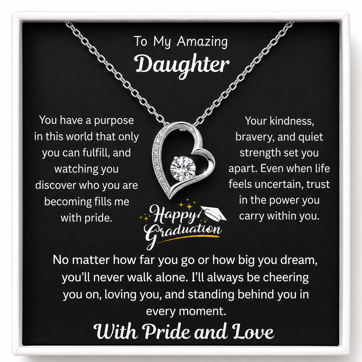 Happy Graduation Dear Daughter Bound by Love Necklace - We are Proud of you