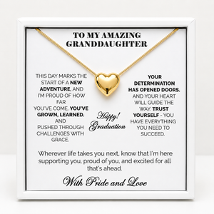 Happy Graduation Dear Granddaughter Close to My Heart Necklace - Always Cheering You On