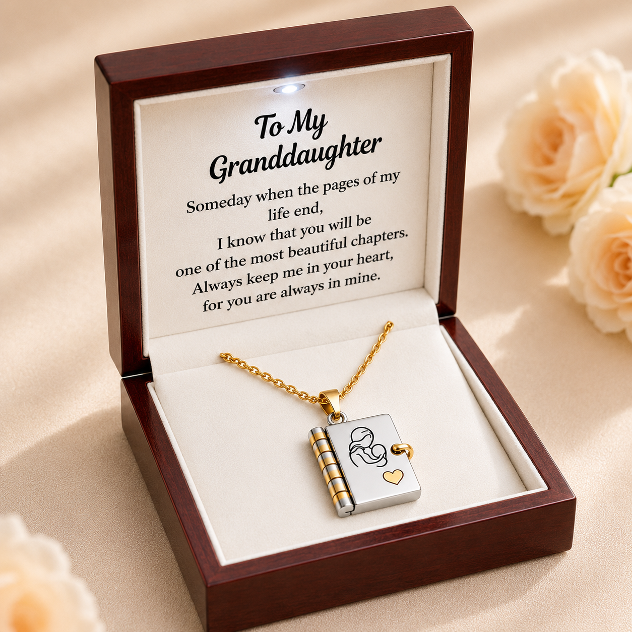 To My Granddaughter -  Book Locket Necklace