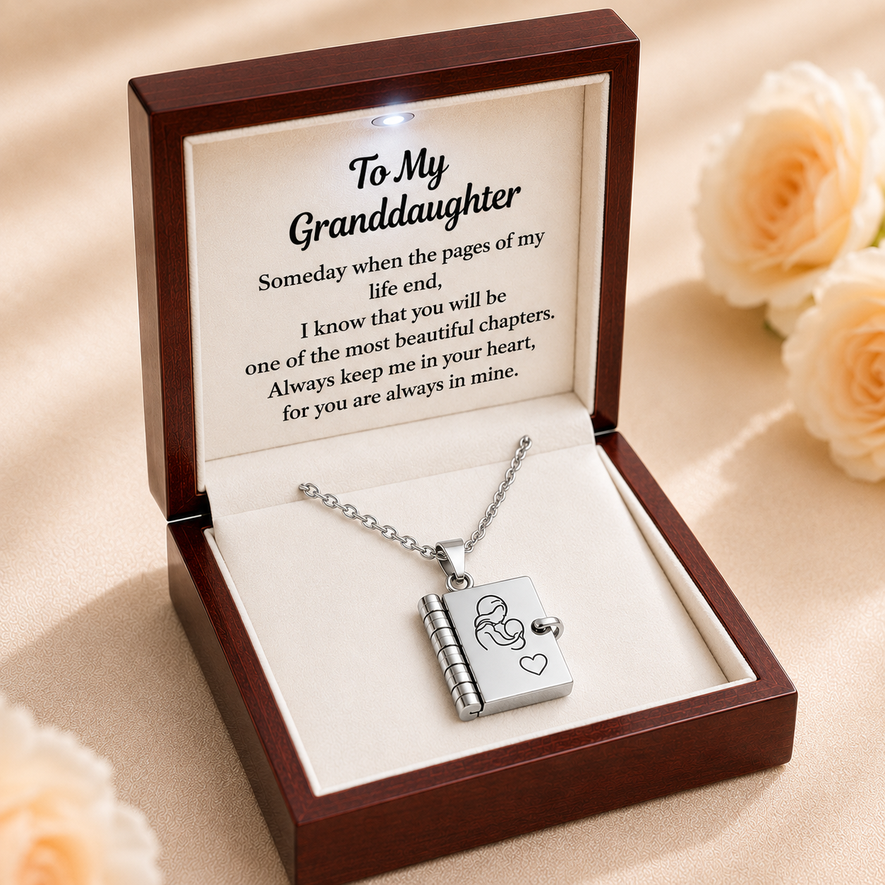 To My Granddaughter -  Book Locket Necklace