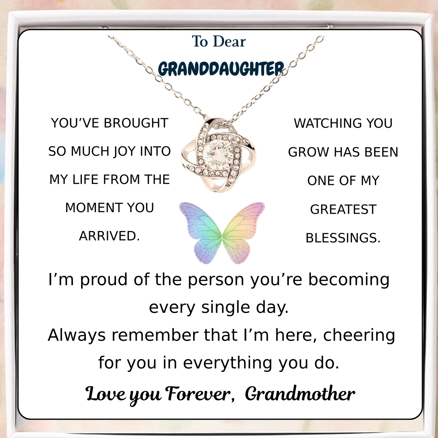 To My Granddaughter Eternal Knot Necklace - Forever Our Girl
