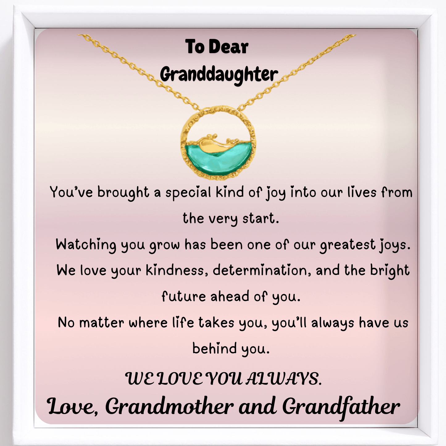To  Granddaughter Soul Serenity Necklace - Calm, Brave, Loved