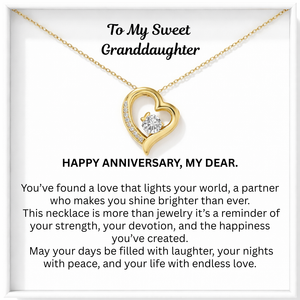 Happy Anniversary Dear Granddaughter Bound by Love Necklace - Our bond, everlasting