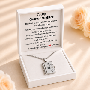 To My Granddaughter -  Graduation Book Locket Necklace