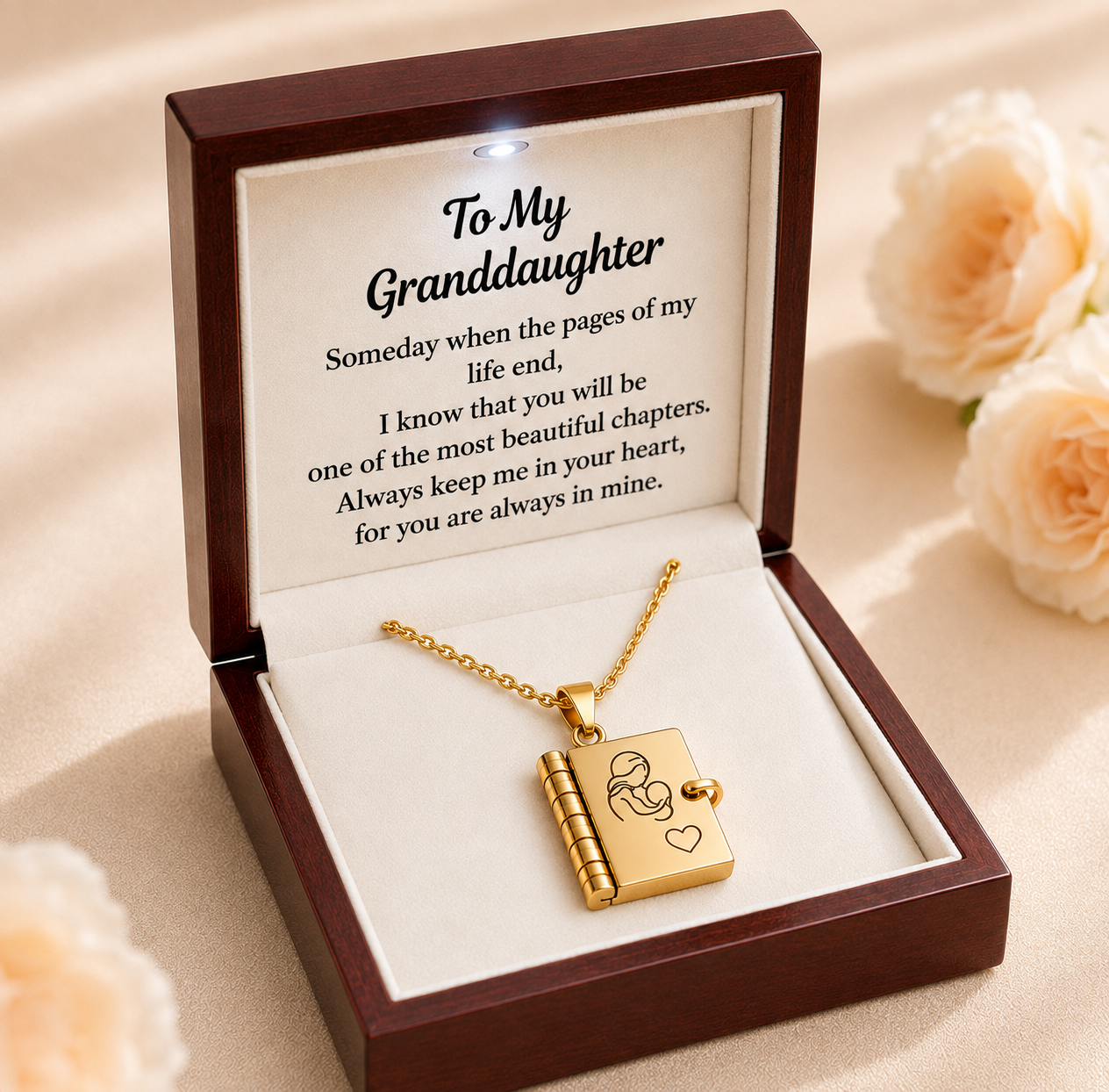To My Granddaughter -  Book Locket Necklace