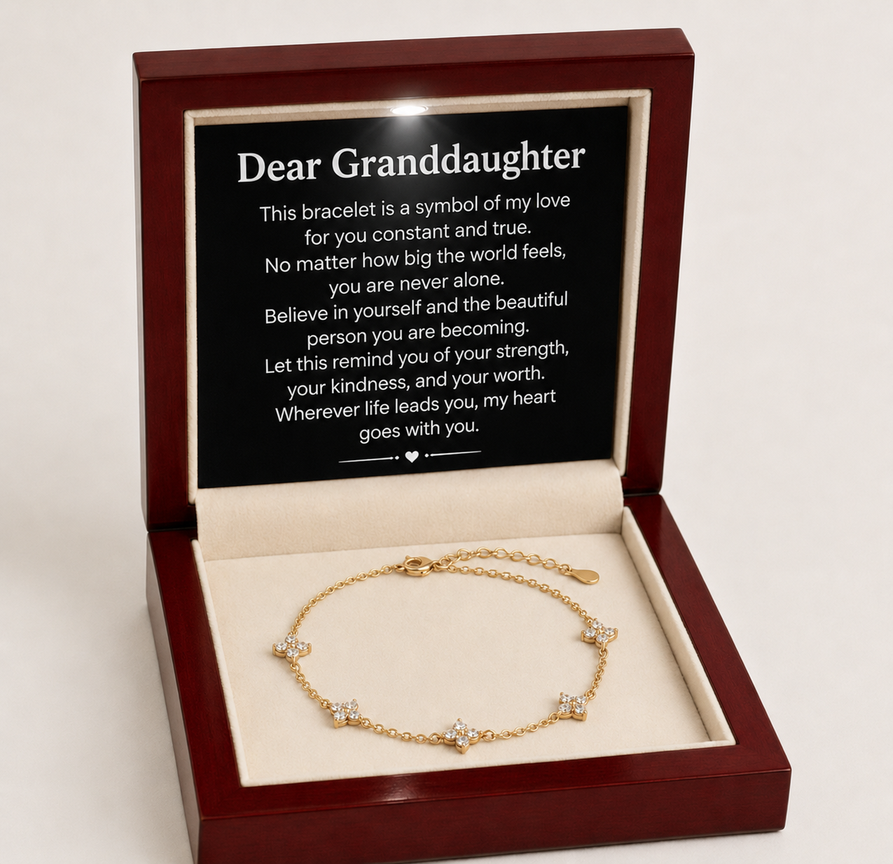 Golden Whisper Bracelet – Granddaughter, My Strength in Every Whisper