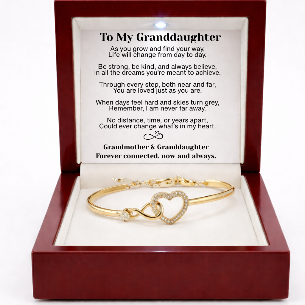 To My Granddaughter Infinity Heart Bracelet Linked Forever From Grandmother