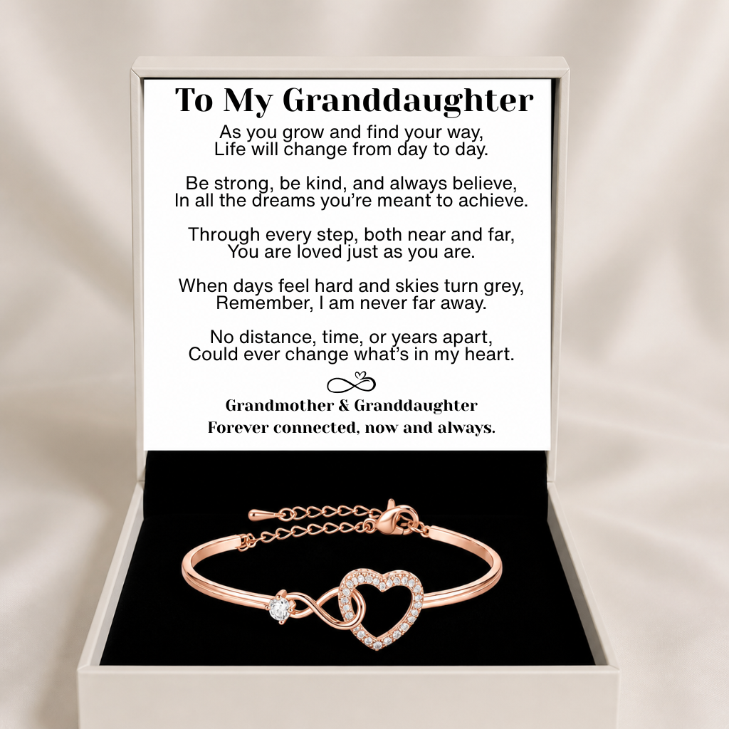 To My Granddaughter Infinity Heart Bracelet Linked Forever From Grandmother