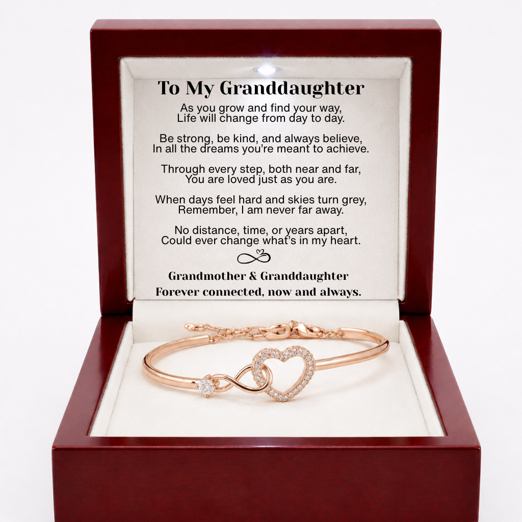 To My Granddaughter Infinity Heart Bracelet Linked Forever From Grandmother