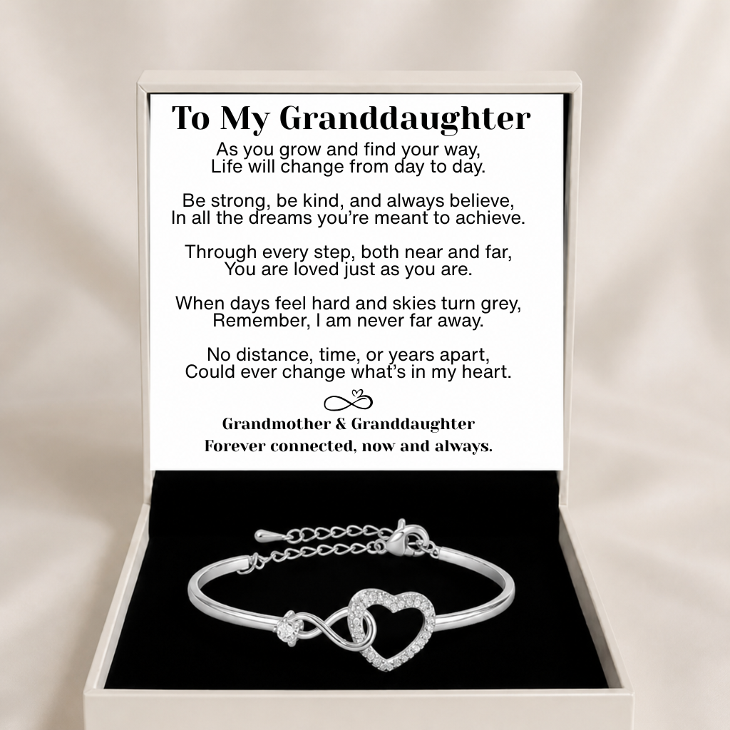 To My Granddaughter Infinity Heart Bracelet Linked Forever From Grandmother