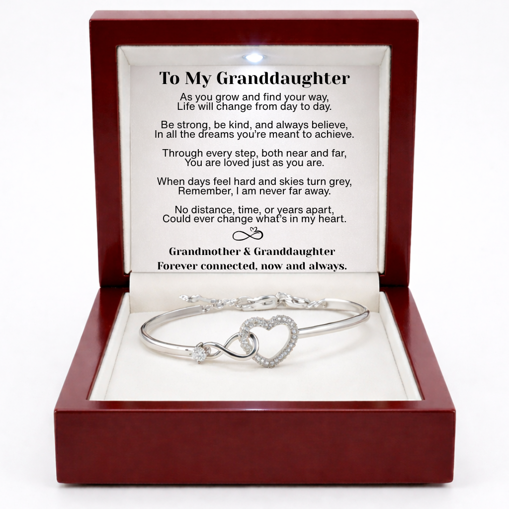 To My Granddaughter Infinity Heart Bracelet Linked Forever From Grandmother