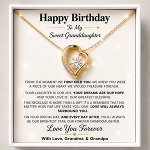 Happy Birthday Dear Granddaughter Bound by Love Necklace - My heart is yours
