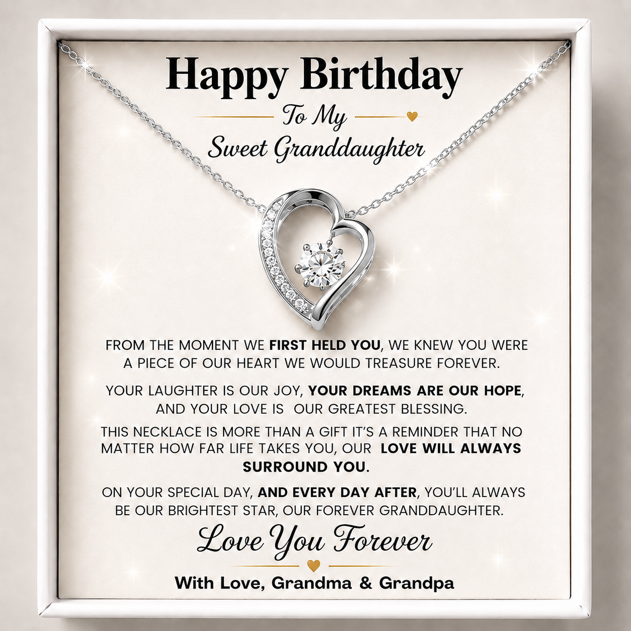 Happy Birthday Dear Granddaughter Bound by Love Necklace - My heart is yours