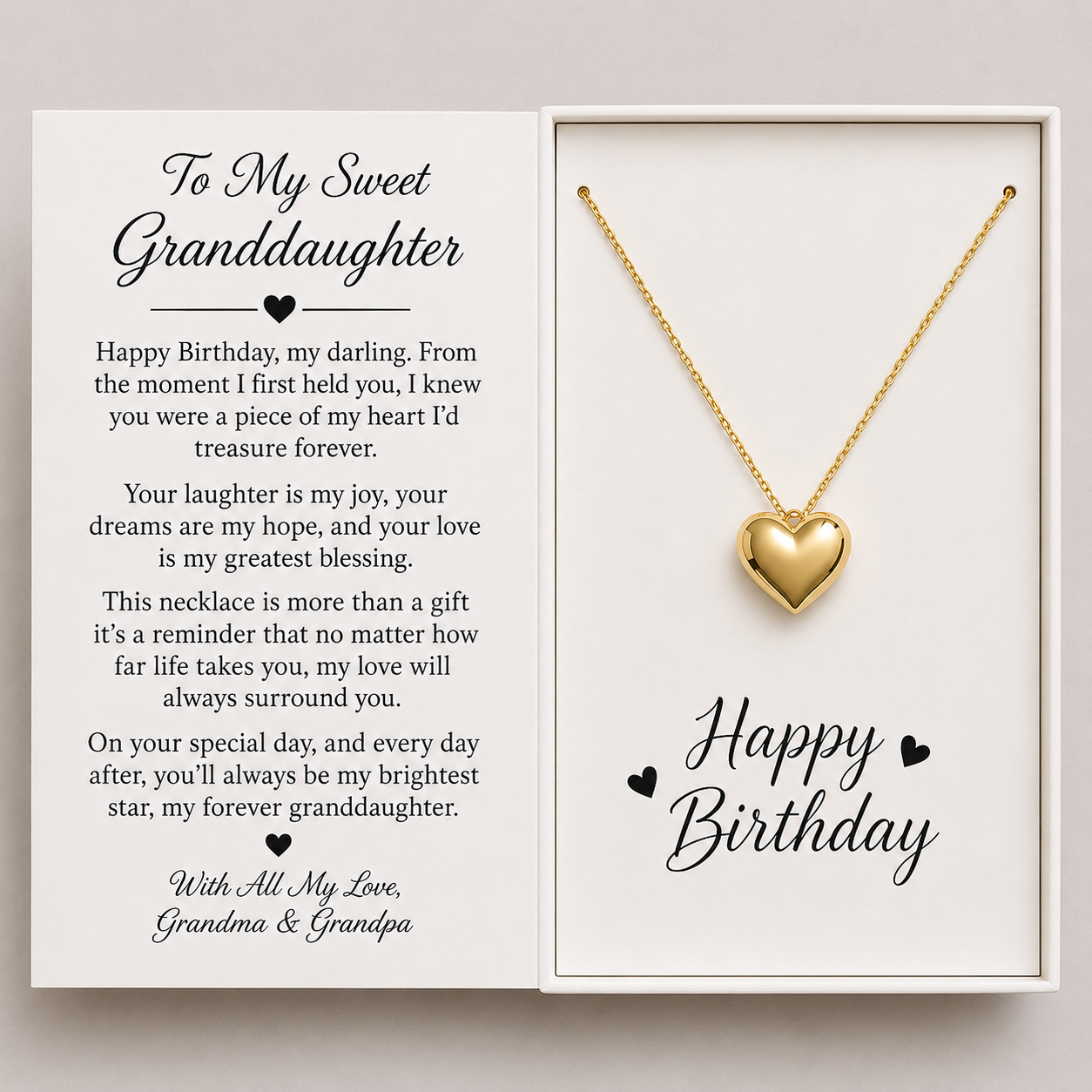 Happy Birthday Granddaughter Close to My Heart Necklace - Sparkle and shine