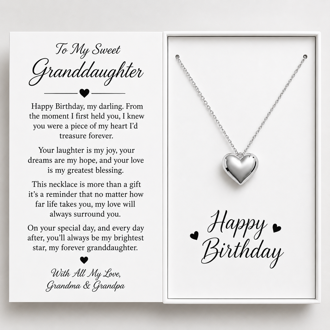 Happy Birthday Granddaughter Close to My Heart Necklace - Sparkle and shine
