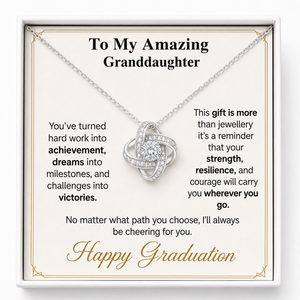 Happy Graduation Dear Granddaughter Eternal Knot Necklace - So Proud of You