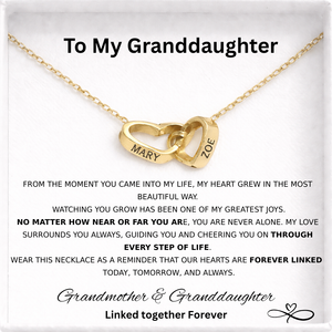 Interlocking Hearts Name Necklace - Grandmother and  Granddaughter