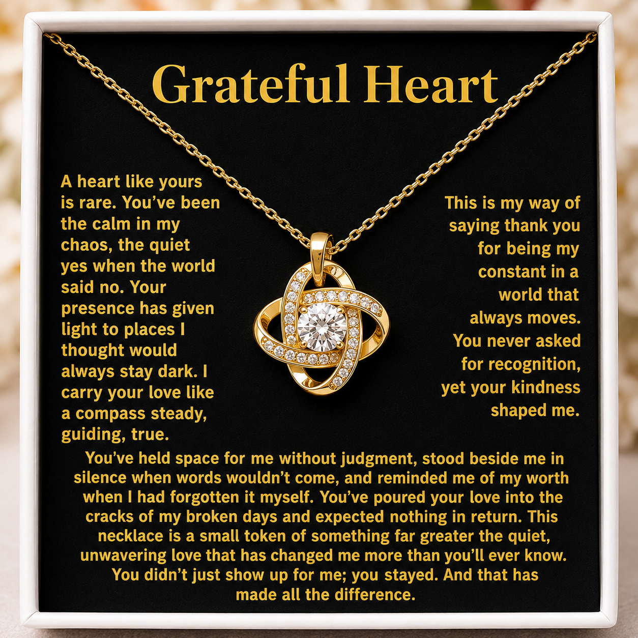 Thank You, From My Heart - Grateful Heart Necklace