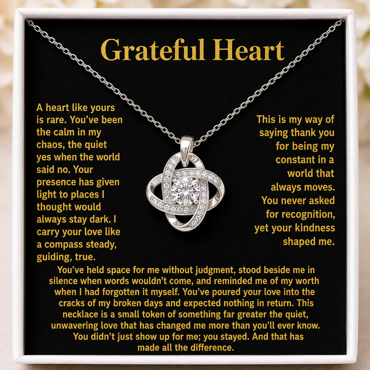 Thank You, From My Heart - Grateful Heart Necklace