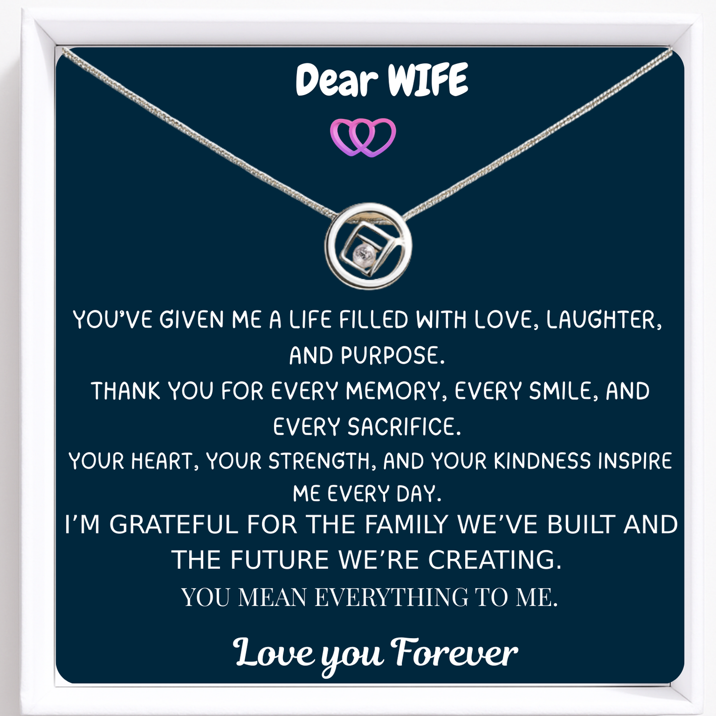 To Dear Wife Always Together Necklace - Forever Side by Side