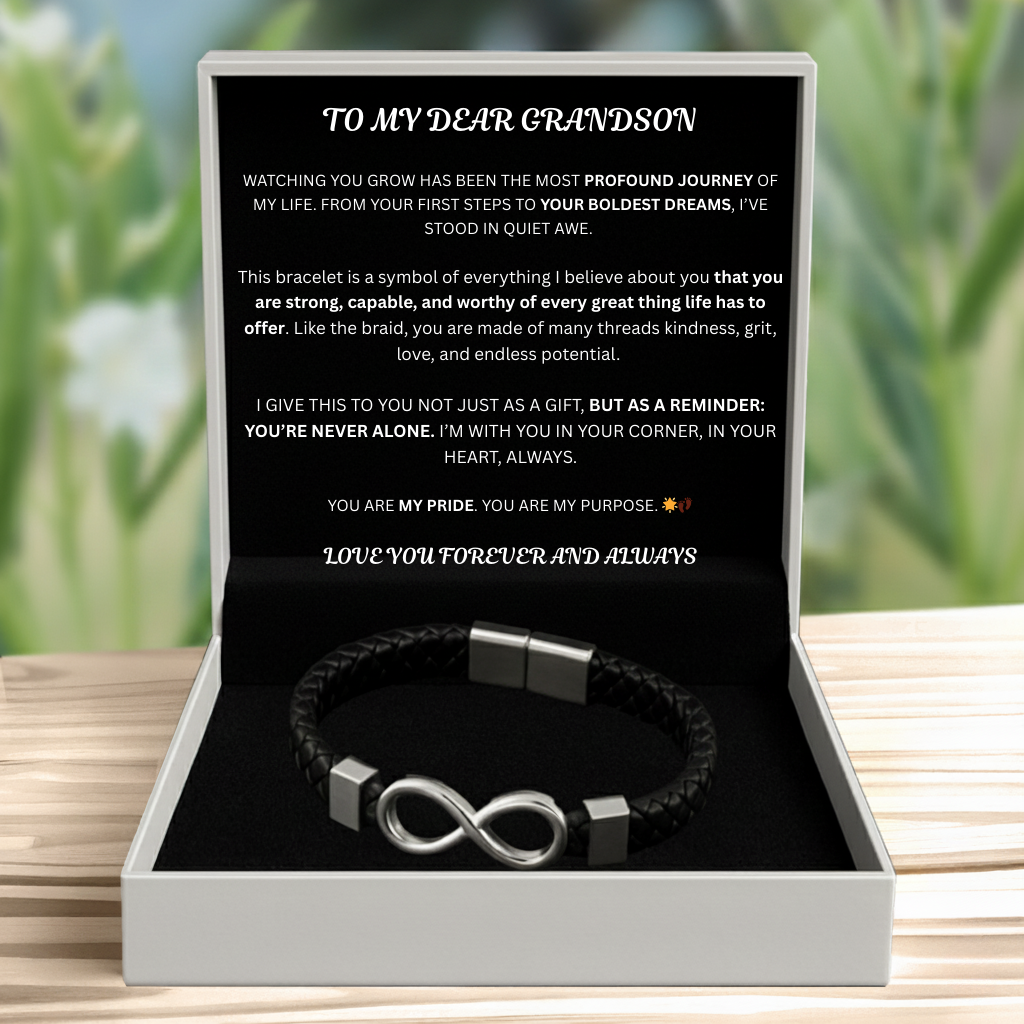 Beloved Grandson Infinite Valor Bracelet - Brave and True