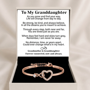 To My Granddaughter Infinity Heart Bracelet Linked Forever From Grandmother - Engraved Names