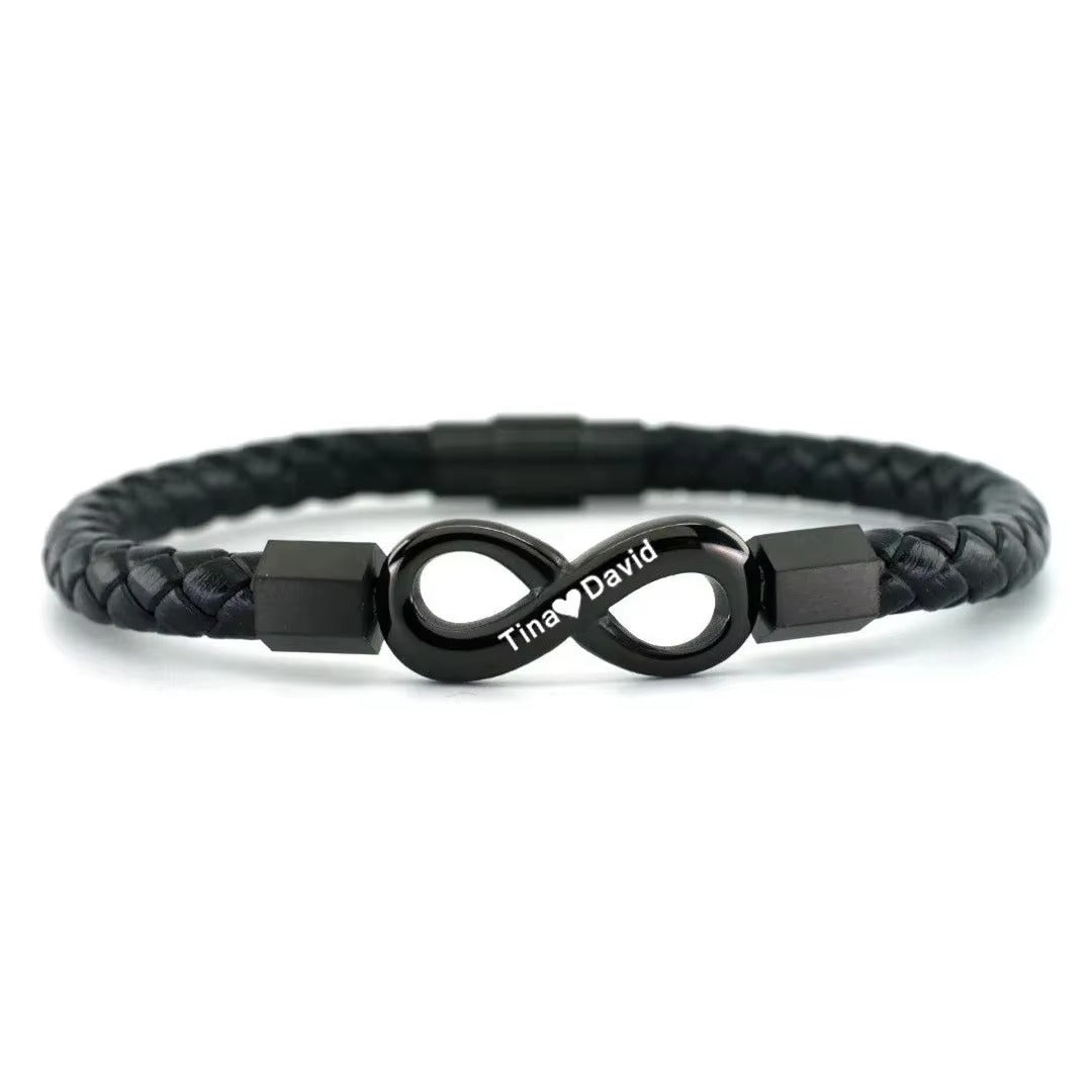 To My Man – Forever & Always Infinity Bracelet with Engraving