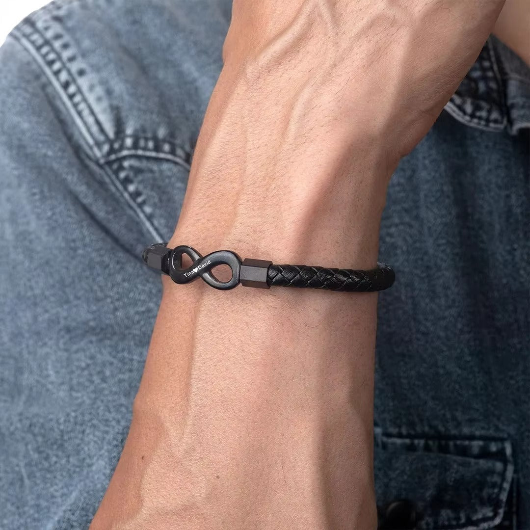 To My Man – Forever & Always Infinity Bracelet with Engraving