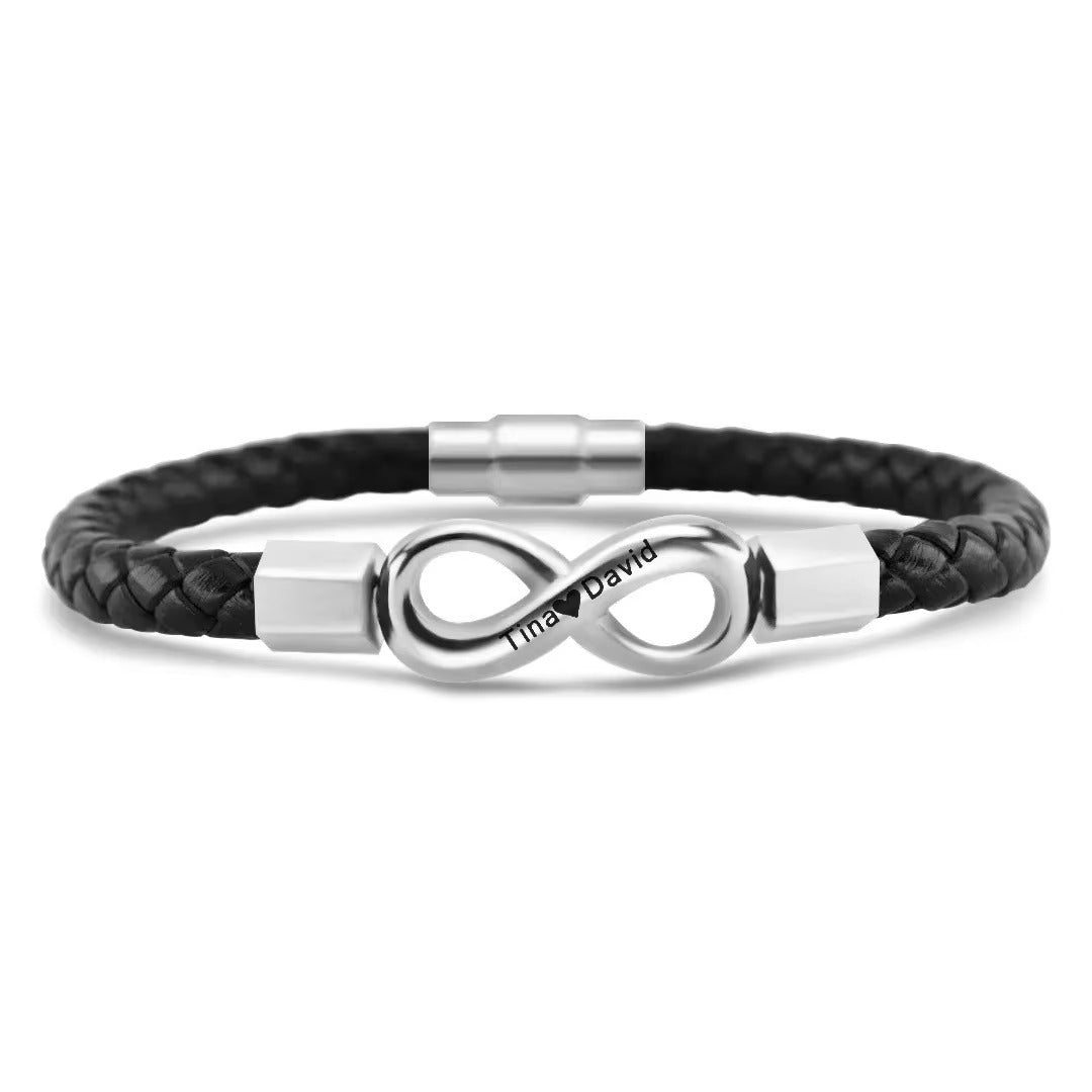 To My Man – Forever & Always Infinity Bracelet with Engraving