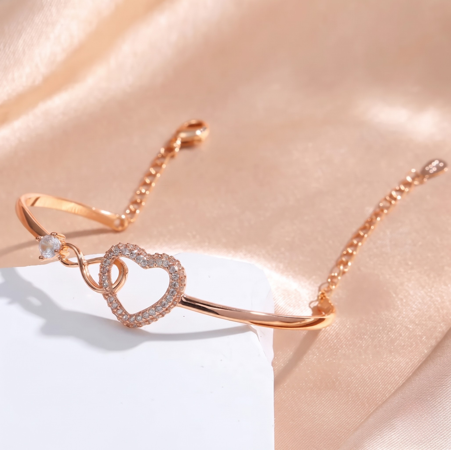 Mother Daughter Infinity Heart Bracelet -  Forever Between Us