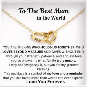 To My Mum - Interlocking Hearts Name Necklace