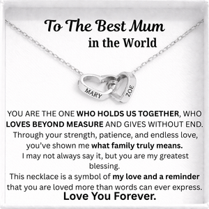 To My Mum - Interlocking Hearts Name Necklace
