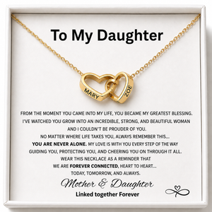 Interlocking Hearts Name Necklace - Mother and  Daughter