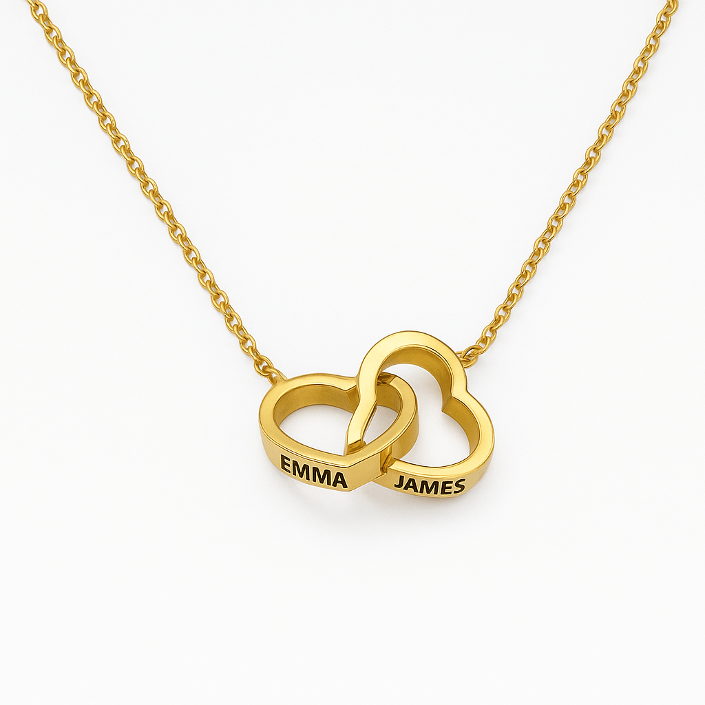 To My Mum - Interlocking Hearts Name Necklace