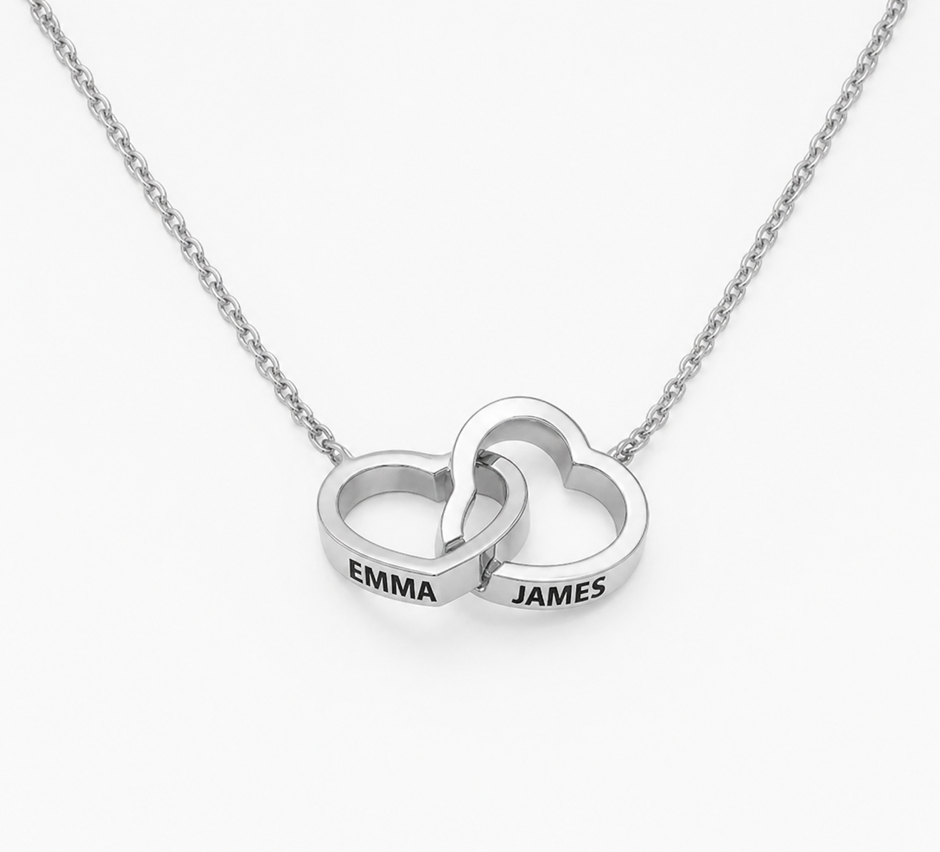 To My Mum - Interlocking Hearts Name Necklace