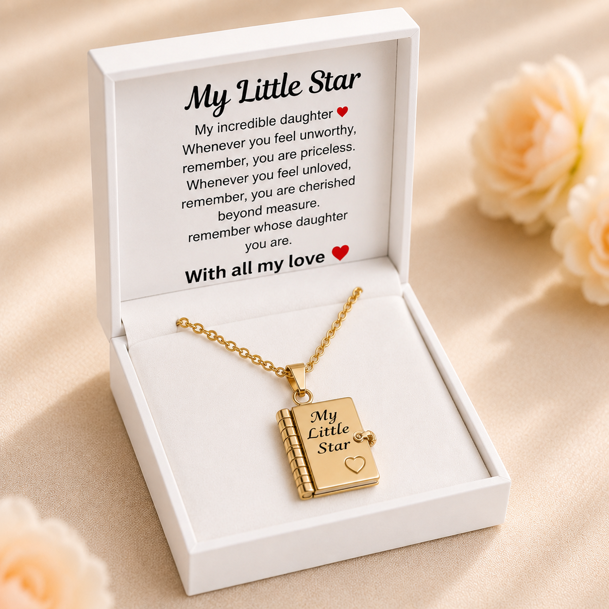 To My Daughter - My Little Star Book Locket Necklace