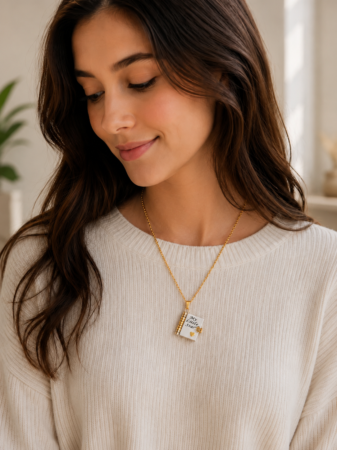 To My Daughter - My Little Star Book Locket Necklace