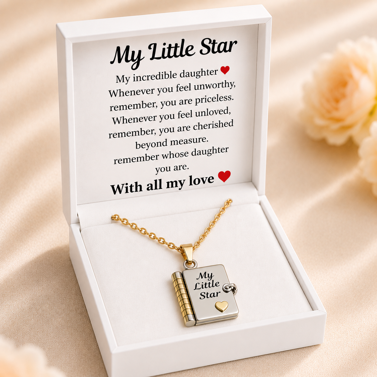 To My Daughter - My Little Star Book Locket Necklace