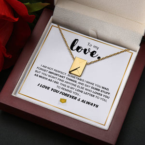 Love Letter Necklace and  Message Card Gift Set